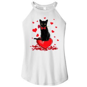 Black Cat Red Rose Valentines Day Women's Perfect Tri Rocker Tank