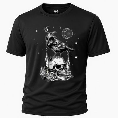 Black Crow Raven Skull Viking Norse Occult Gothic Performance Shirt