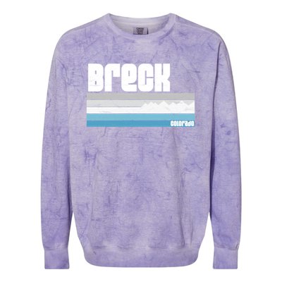 Breckenridge Colorado Retro Breck Co Skiing Snowboarding Gift Colorblast Crewneck Sweatshirt