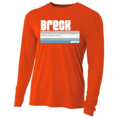 Breckenridge Colorado Retro Breck Co Skiing Snowboarding Gift Cooling Performance Long Sleeve Crew