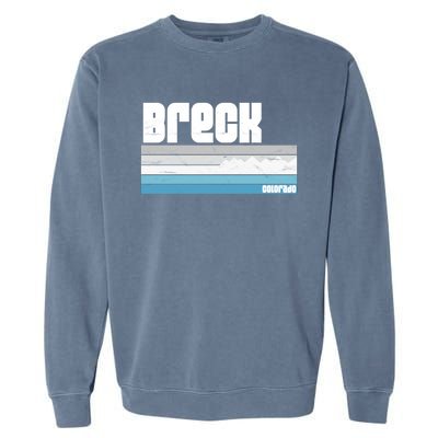 Breckenridge Colorado Retro Breck Co Skiing Snowboarding Gift Garment-Dyed Sweatshirt