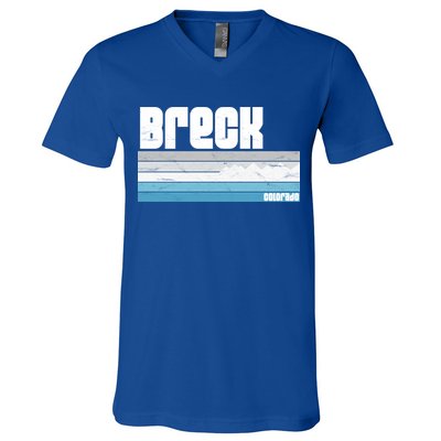 Breckenridge Colorado Retro Breck Co Skiing Snowboarding Gift V-Neck T-Shirt