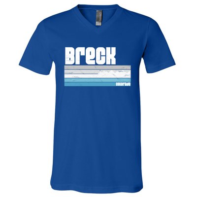 Breckenridge Colorado Retro Breck Co Skiing Snowboarding Gift V-Neck T-Shirt