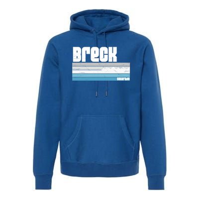 Breckenridge Colorado Retro Breck Co Skiing Snowboarding Gift Premium Hoodie