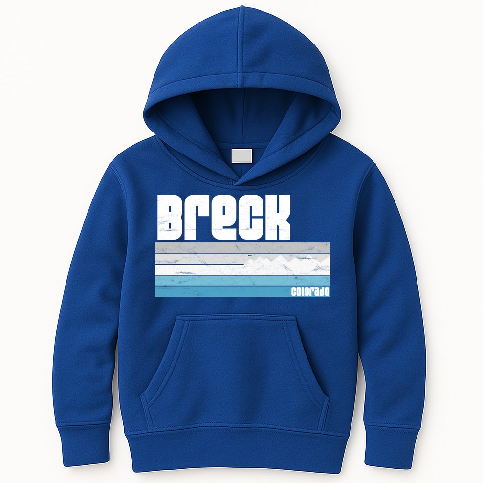 Breckenridge Colorado Retro Breck Co Skiing Snowboarding Gift Kids Hoodie