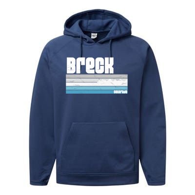 Breckenridge Colorado Retro Breck Co Skiing Snowboarding Gift Performance Fleece Hoodie