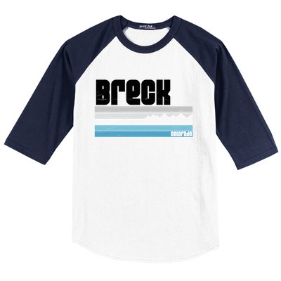 Breckenridge Colorado Retro Breck Co Skiing Snowboarding Gift Baseball Sleeve Shirt