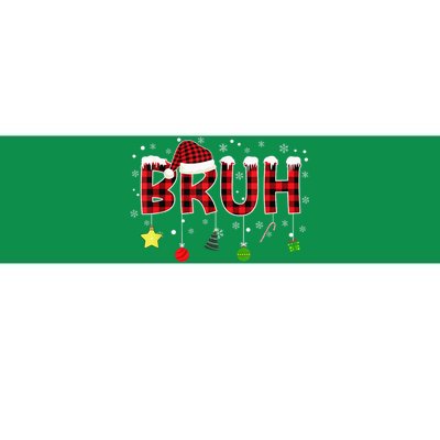 Bruh Christmas Red Plaid Merry Christmas Buffalo Santa Hat Xmas Pajama Bumper Sticker