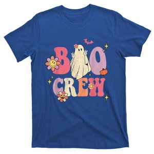 Boo Crew Retro Groovy Ghost Pumpkin Flower Halloween Costume Gift T-Shirt