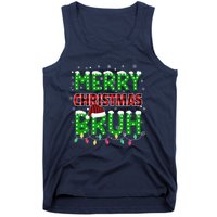 Bruh Christmas Red Green Plaid Merry Christmas Buffalo Santa Hat Pajama Tank Top