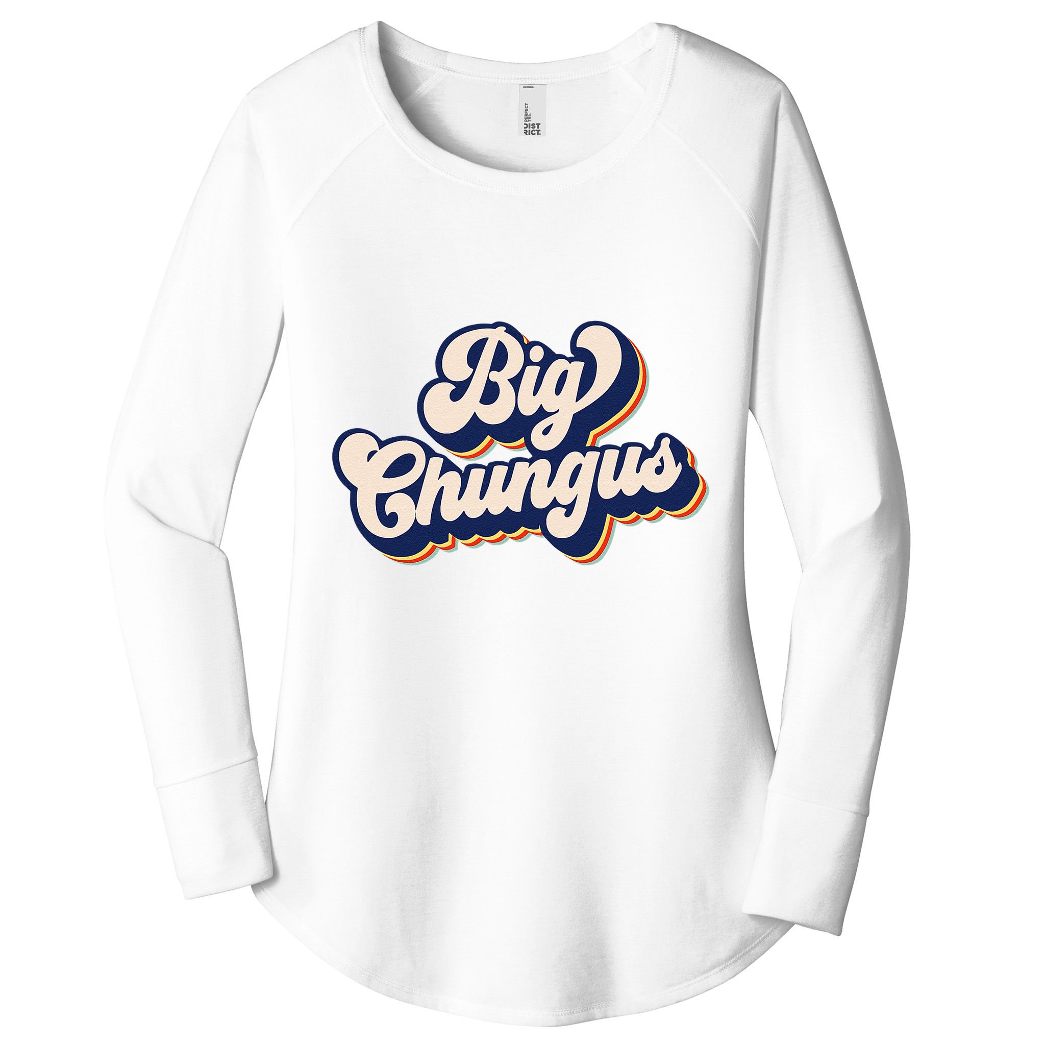 Big Chungus Retro Vintage Art Funny Dank Meme Big Chungus Women's Perfect Tri Tunic Long Sleeve Shirt