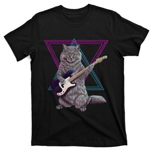 Bass cat Rock kitty on a bass guitar funny player T-Shirt