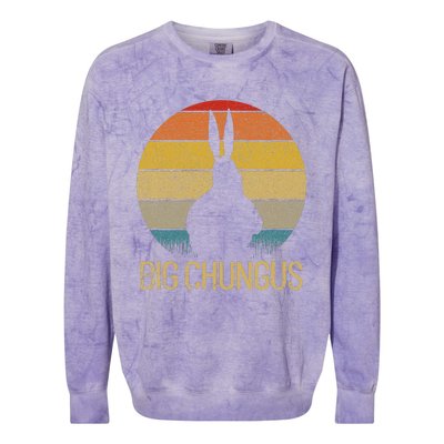 Big Chungus Retro Sunset Vintage Dank Meme Big Chungus Colorblast Crewneck Sweatshirt