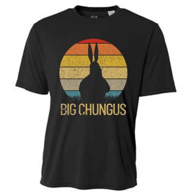 Big Chungus Retro Sunset Vintage Dank Meme Big Chungus Cooling Performance Crew T-Shirt