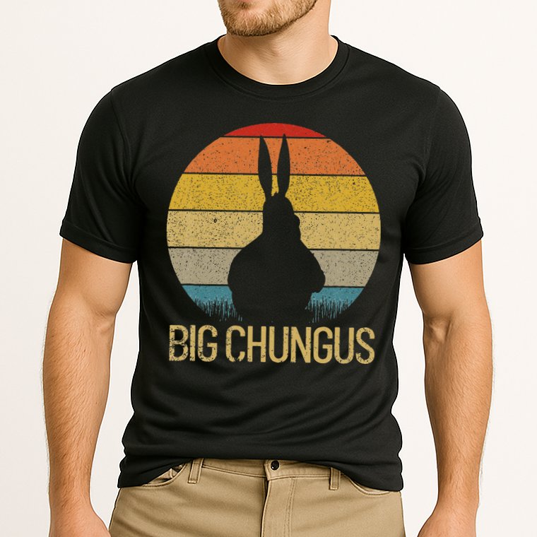 Big Chungus Retro Sunset Vintage Dank Meme Big Chungus Cooling Performance Crew T-Shirt
