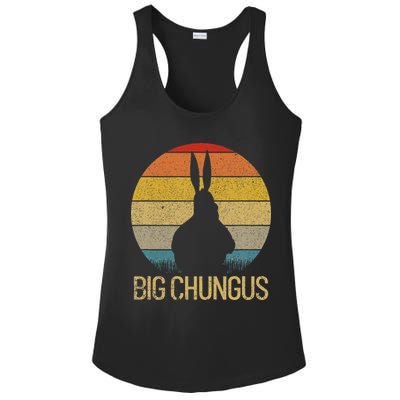 Big Chungus Retro Sunset Vintage Dank Meme Big Chungus Ladies PosiCharge Competitor Racerback Tank