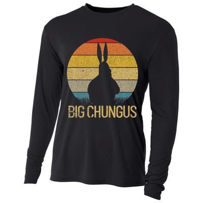 Big Chungus Retro Sunset Vintage Dank Meme Big Chungus Cooling Performance Long Sleeve Crew