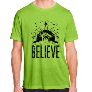 Believe Christmas Religious Nativity Jesus Ger Gift Adult ChromaSoft Performance T-Shirt