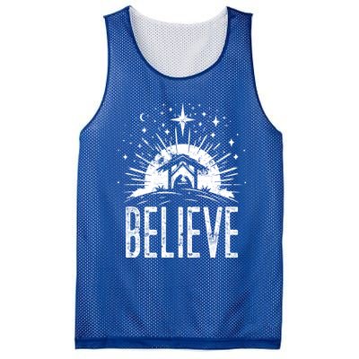 Believe Christmas Religious Nativity Jesus Ger Gift Mesh Reversible Basketball Jersey Tank