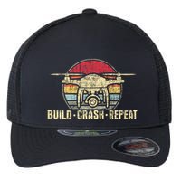 Build Crash Repeat Drone Pilot Quadcopter Faa Certified Flexfit Unipanel Trucker Cap