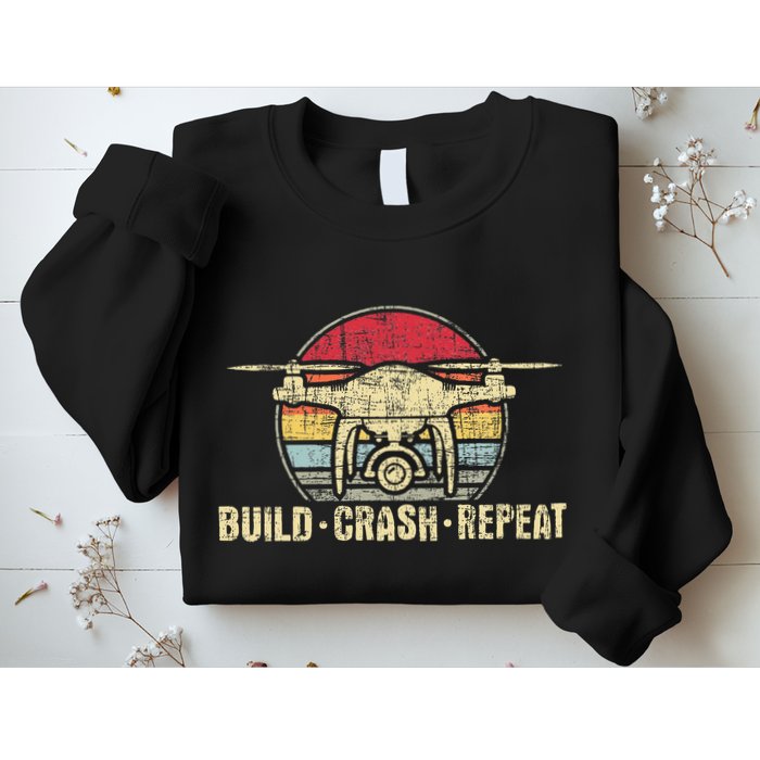 Build Crash Repeat Drone Pilot Quadcopter Faa Certified Sweatshirt