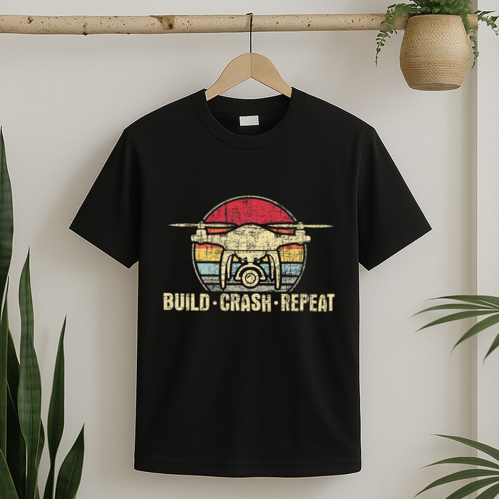 Build Crash Repeat Drone Pilot Quadcopter Faa Certified T-Shirt