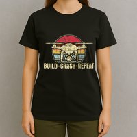 Build Crash Repeat Drone Pilot Quadcopter Faa Certified T-Shirt