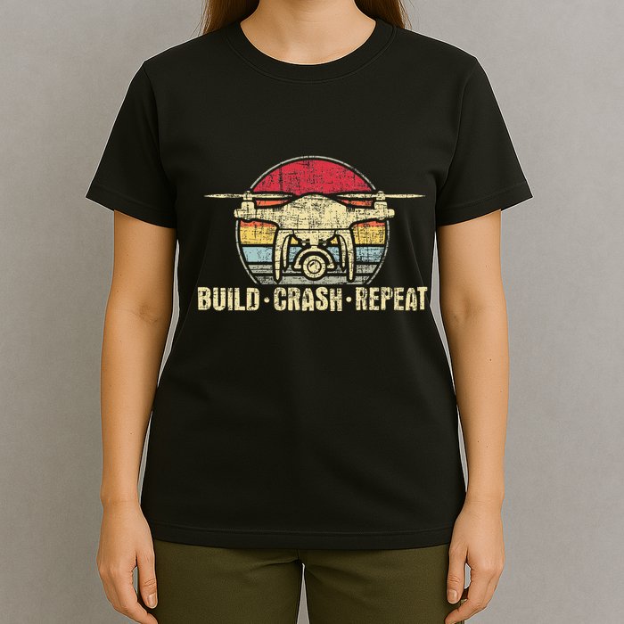 Build Crash Repeat Drone Pilot Quadcopter Faa Certified T-Shirt