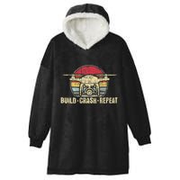 Build Crash Repeat Drone Pilot Quadcopter Faa Certified Hooded Wearable Blanket