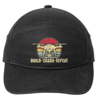 Build Crash Repeat Drone Pilot Quadcopter Faa Certified 7-Panel Snapback Hat