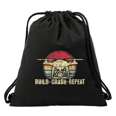Build Crash Repeat Drone Pilot Quadcopter Faa Certified Drawstring Bag