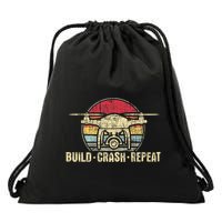 Build Crash Repeat Drone Pilot Quadcopter Faa Certified Drawstring Bag