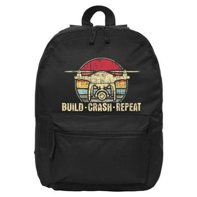 Build Crash Repeat Drone Pilot Quadcopter Faa Certified 16 in Basic Backpack