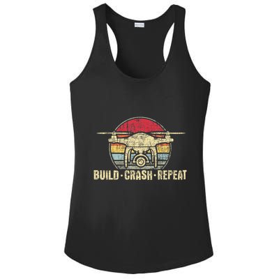 Build Crash Repeat Drone Pilot Quadcopter Faa Certified Ladies PosiCharge Competitor Racerback Tank