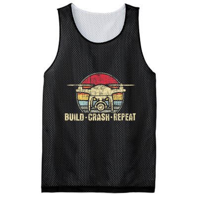 Build Crash Repeat Drone Pilot Quadcopter Faa Certified Mesh Reversible Basketball Jersey Tank