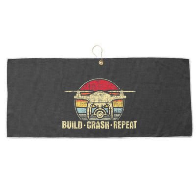 Build Crash Repeat Drone Pilot Quadcopter Faa Certified Large Microfiber Waffle Golf Towel
