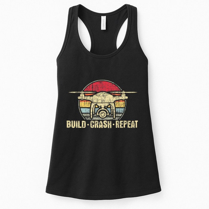 Build Crash Repeat Drone Pilot Quadcopter Faa Certified Womens Tank Top