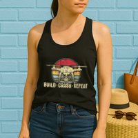 Build Crash Repeat Drone Pilot Quadcopter Faa Certified Womens Tank Top