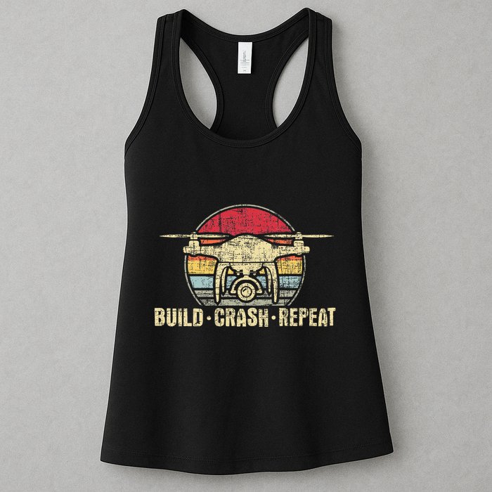 Build Crash Repeat Drone Pilot Quadcopter Faa Certified Womens Tank Top