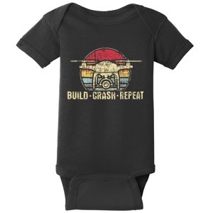 Build Crash Repeat Drone Pilot Quadcopter Faa Certified Baby Bodysuit