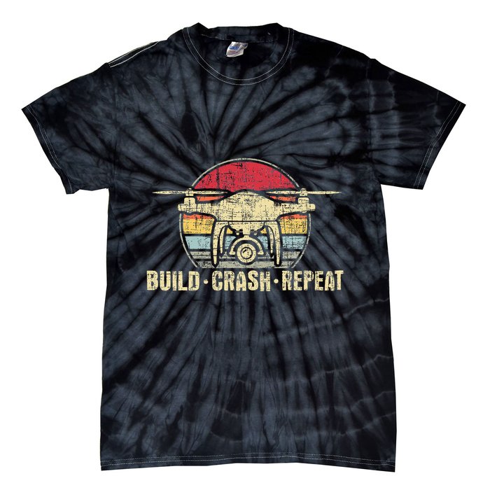 Build Crash Repeat Drone Pilot Quadcopter Faa Certified Tie-Dye T-Shirt