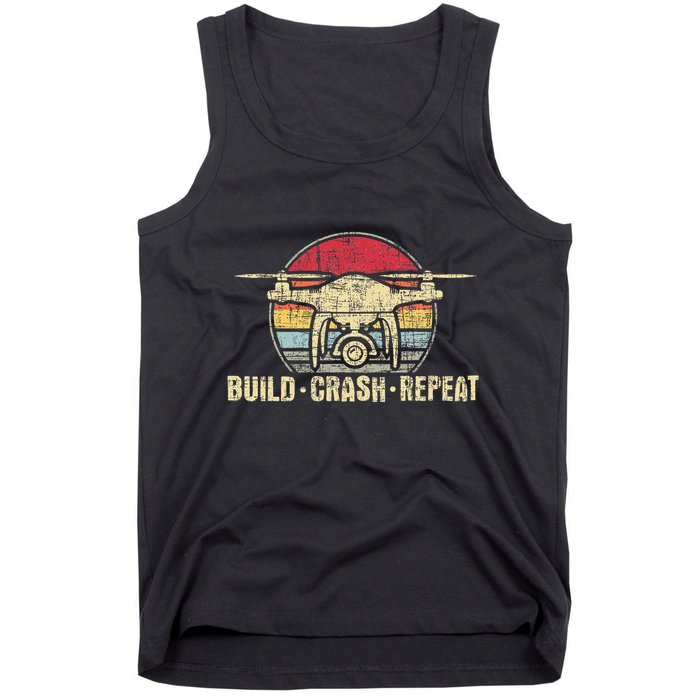 Build Crash Repeat Drone Pilot Quadcopter Faa Certified Tank Top