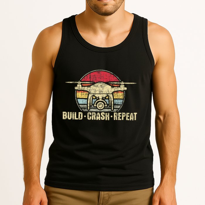 Build Crash Repeat Drone Pilot Quadcopter Faa Certified Tank Top
