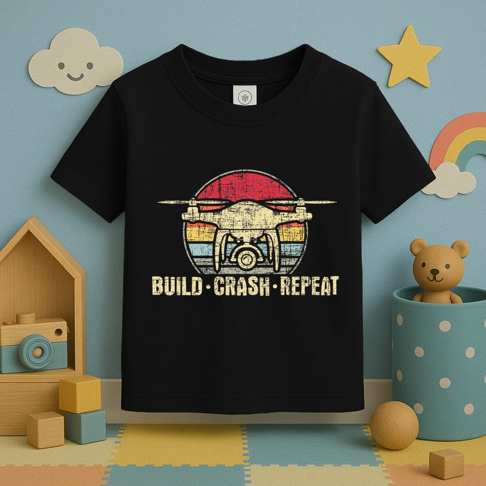 Build Crash Repeat Drone Pilot Quadcopter Faa Certified Toddler T-Shirt
