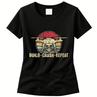 Build Crash Repeat Drone Pilot Quadcopter Faa Certified Womens T-Shirt