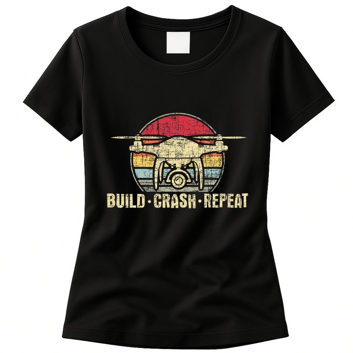 Build Crash Repeat Drone Pilot Quadcopter Faa Certified Womens T-Shirt