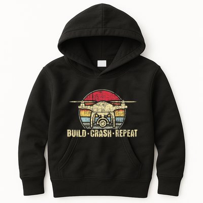 Build Crash Repeat Drone Pilot Quadcopter Faa Certified Kids Hoodie