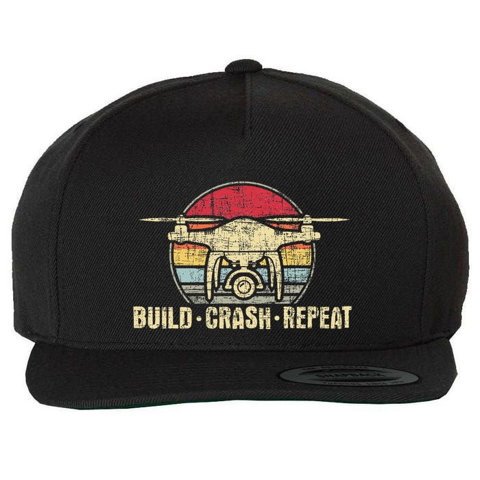 Build Crash Repeat Drone Pilot Quadcopter Faa Certified Wool Snapback Cap