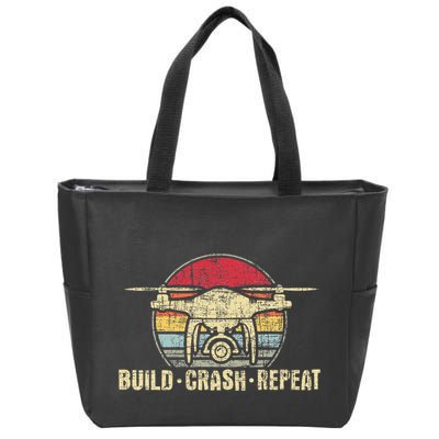 Build Crash Repeat Drone Pilot Quadcopter Faa Certified Zip Tote Bag