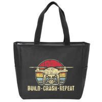 Build Crash Repeat Drone Pilot Quadcopter Faa Certified Zip Tote Bag